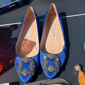 Manolo Blahnik Satin Flats